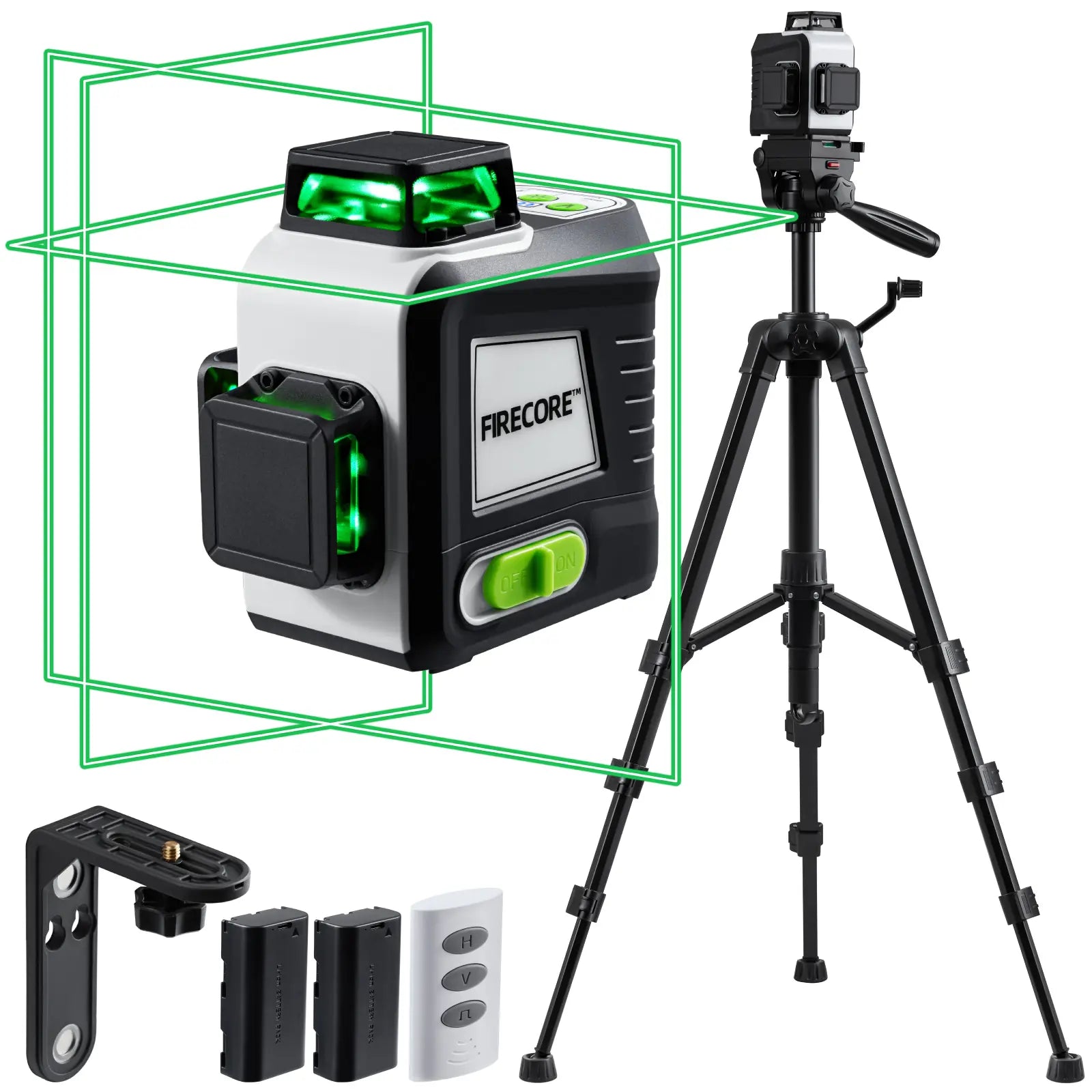 Firecore G50 & Tripod - 3x360° Self Leveling Laser Level with 2 Li Firecore G50 & Tripod - 3x360° Self Leveling Laser Level with 2 Li