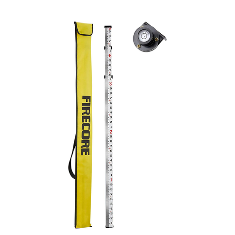 Firecore FLR300B-9-Foot Aluminum Grade Rod with Bubble Level