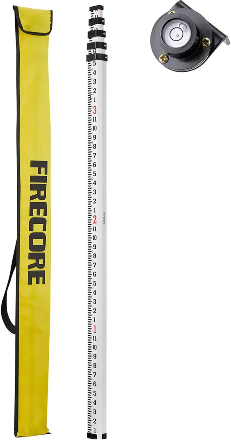 Firecore FLR300B-9-Foot Aluminum Grade Rod with Bubble Level