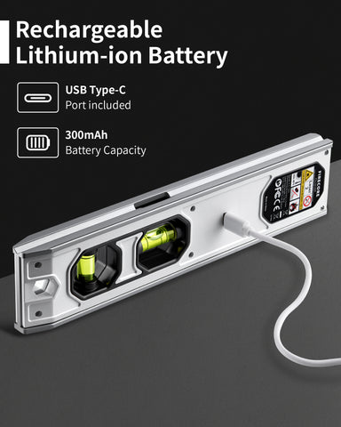 Firecore FSL201MR- 3-in-1 Laser Level with  65ft Laser Distance Measure & 32ft Laser Line & 9 Inch Torpedo Level Magnetic with Light