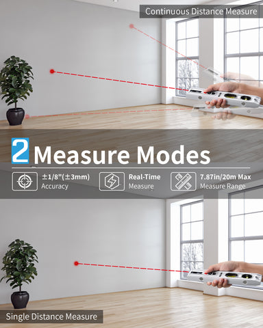 Firecore FSL201MR- 3-in-1 Laser Level with  65ft Laser Distance Measure & 32ft Laser Line & 9 Inch Torpedo Level Magnetic with Light