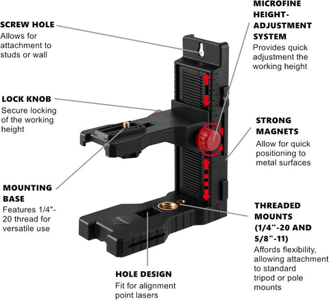 Firecore FLM60A-1/4" and 5/8"  Magnetic Bracket for Laser Level