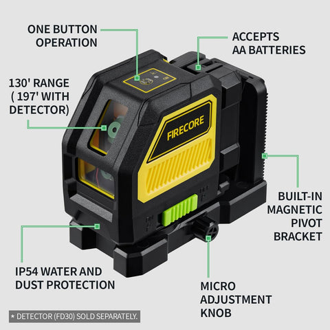 Firecore F114G+FD30-laser level with detector