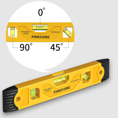 Firecore FSL928 -9-Inch Magnetic Torpedo Level  with 3 Bubble