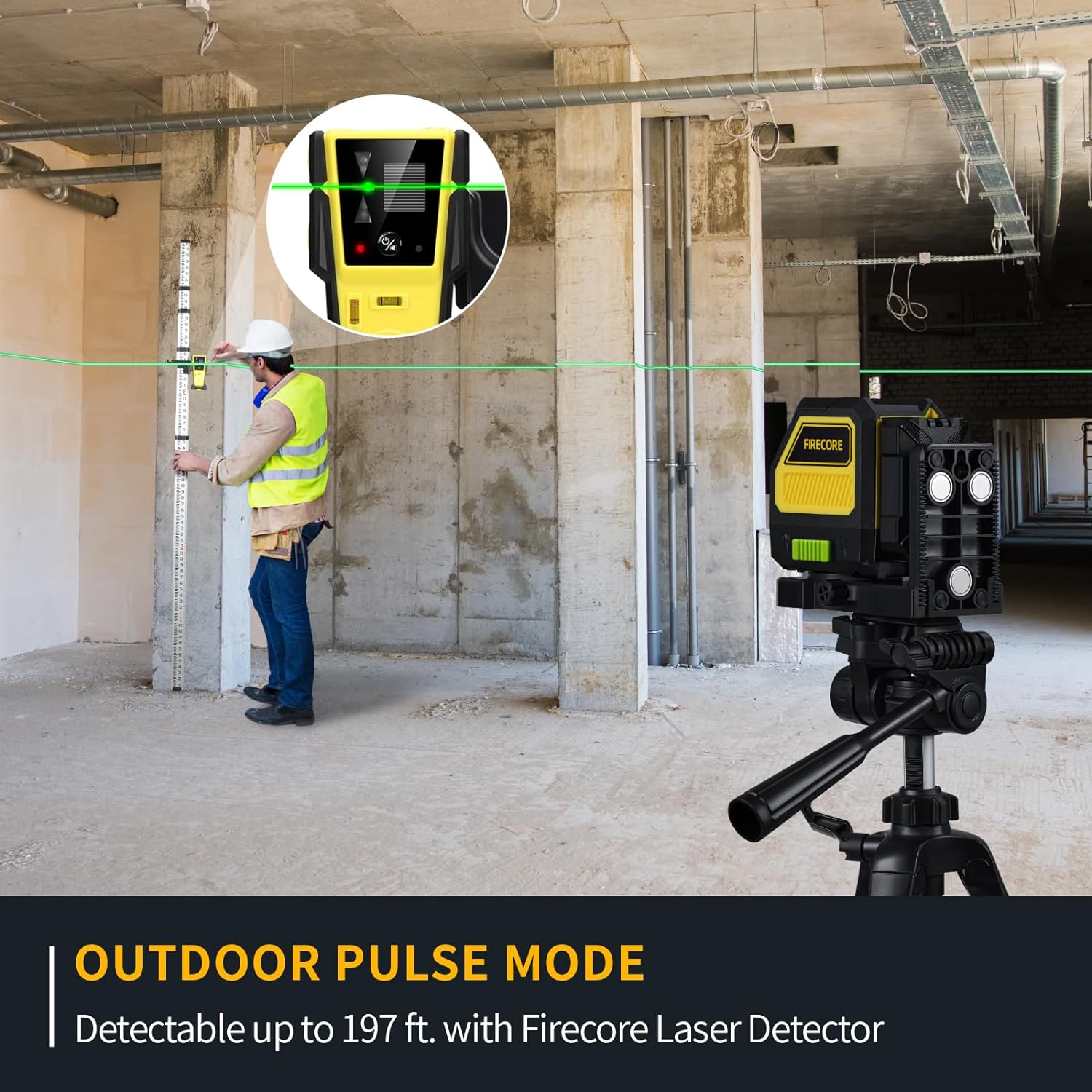 Firecore Flashlight Firecore F114G+FD30-laser level with detector | FIRECORE
