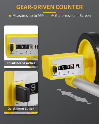 Firecore F44022 Manual Measuring Wheel Measurement Up to 0-999ft