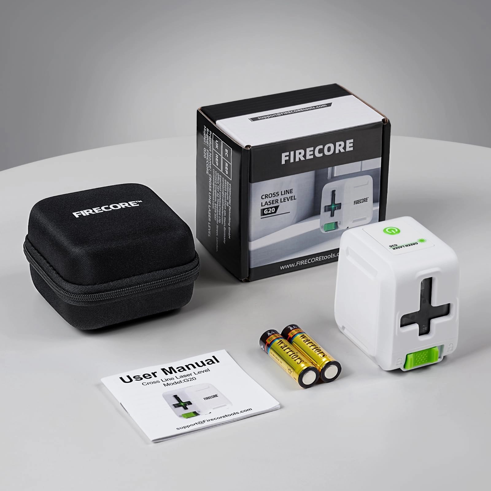 Firecore G20 - Niveau laser à ligne croisée autonivelant vert pour le bricolage 