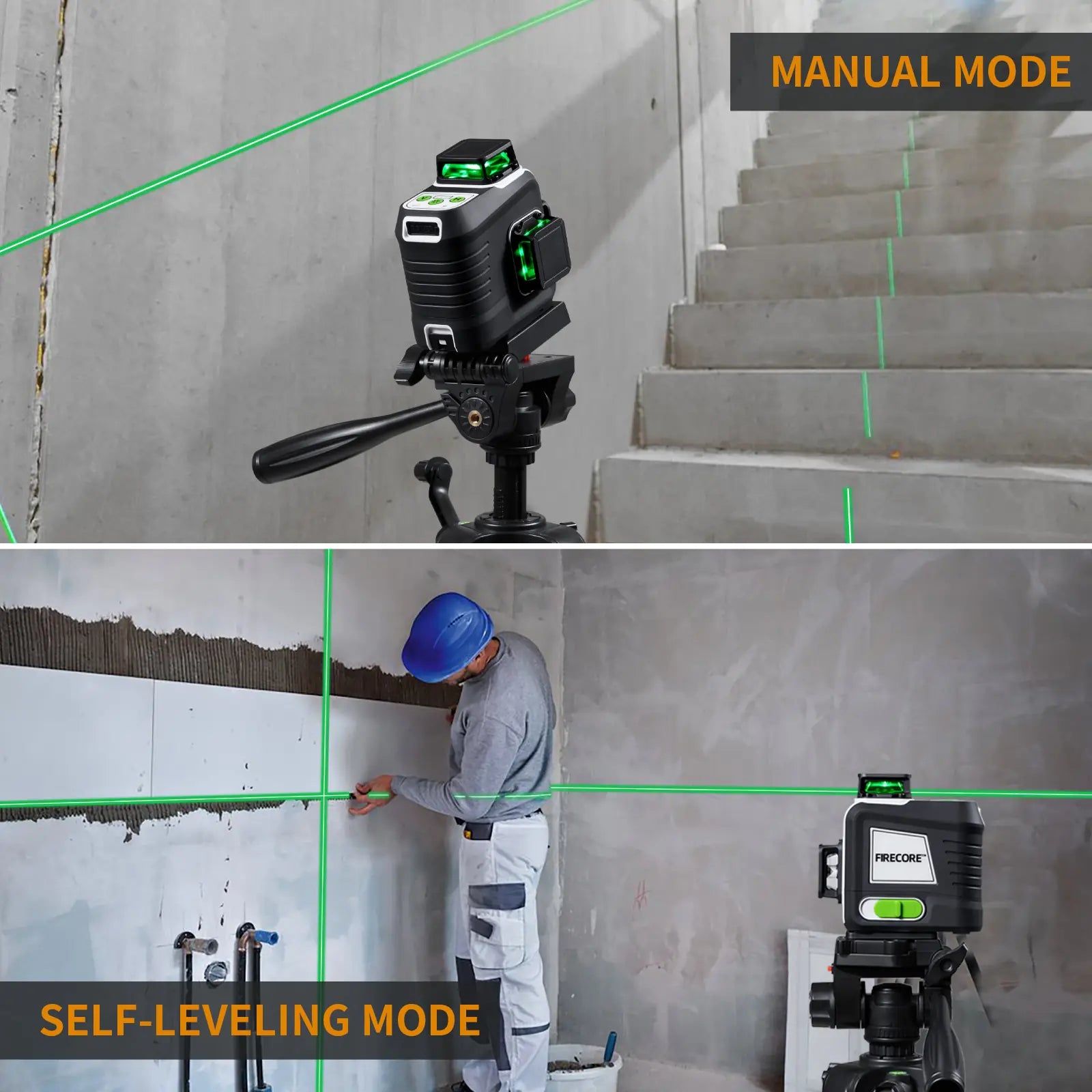 Firecore Firecore G50 & Tripod - 3x360° Self Leveling Laser Level with 2 Li-ion ...