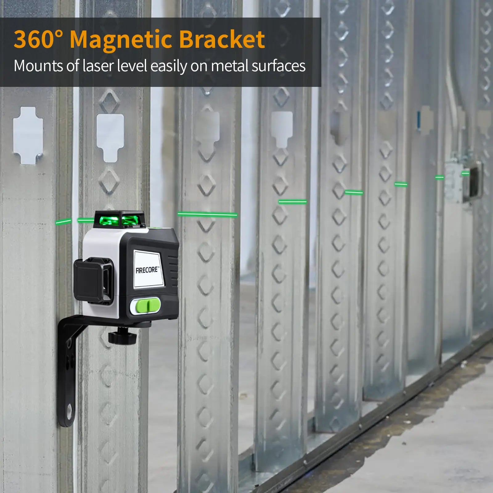 Firecore G50 & Tripod - 3x360° Self Leveling Laser Level with 2 Li-ion Batteries