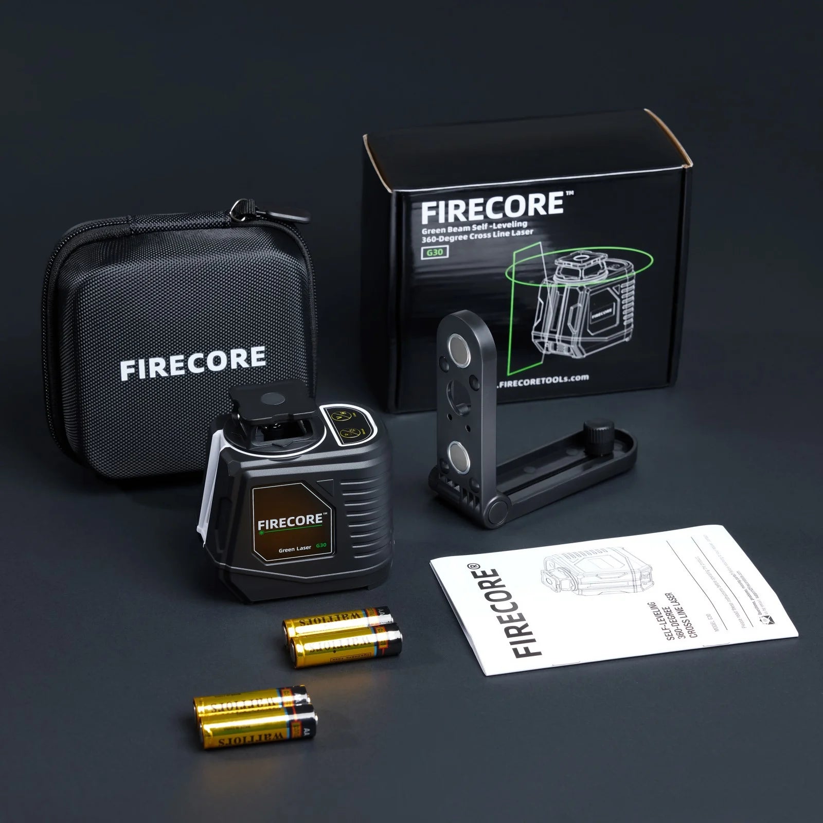 Firecore G30- Self-Leveling Green Beam Cross Line Laser Level