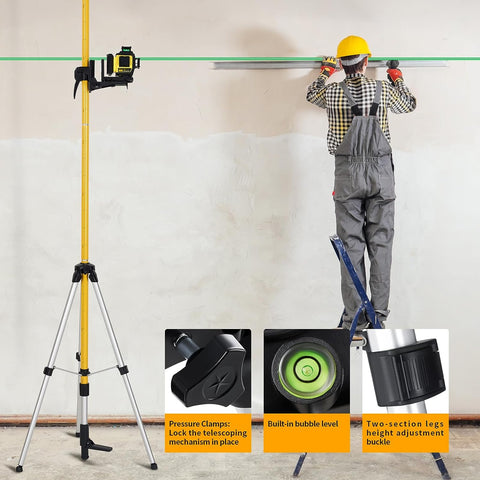 Firecore FLP370C- 12 Ft./3.7M  Laser Level Pole with Tripod