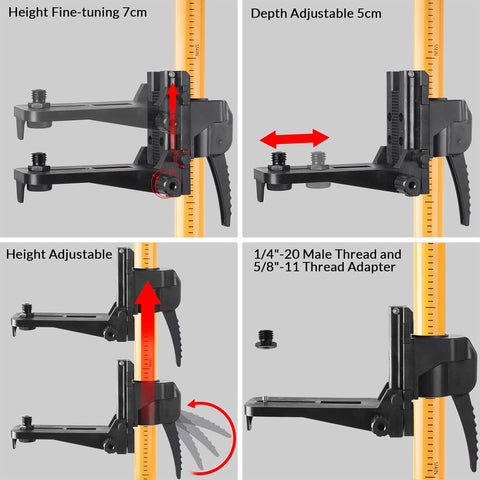 Firecore FLM20A- Mounting Bracket Clamps with 1/4''-20 Male and 5/8''-11 Thread