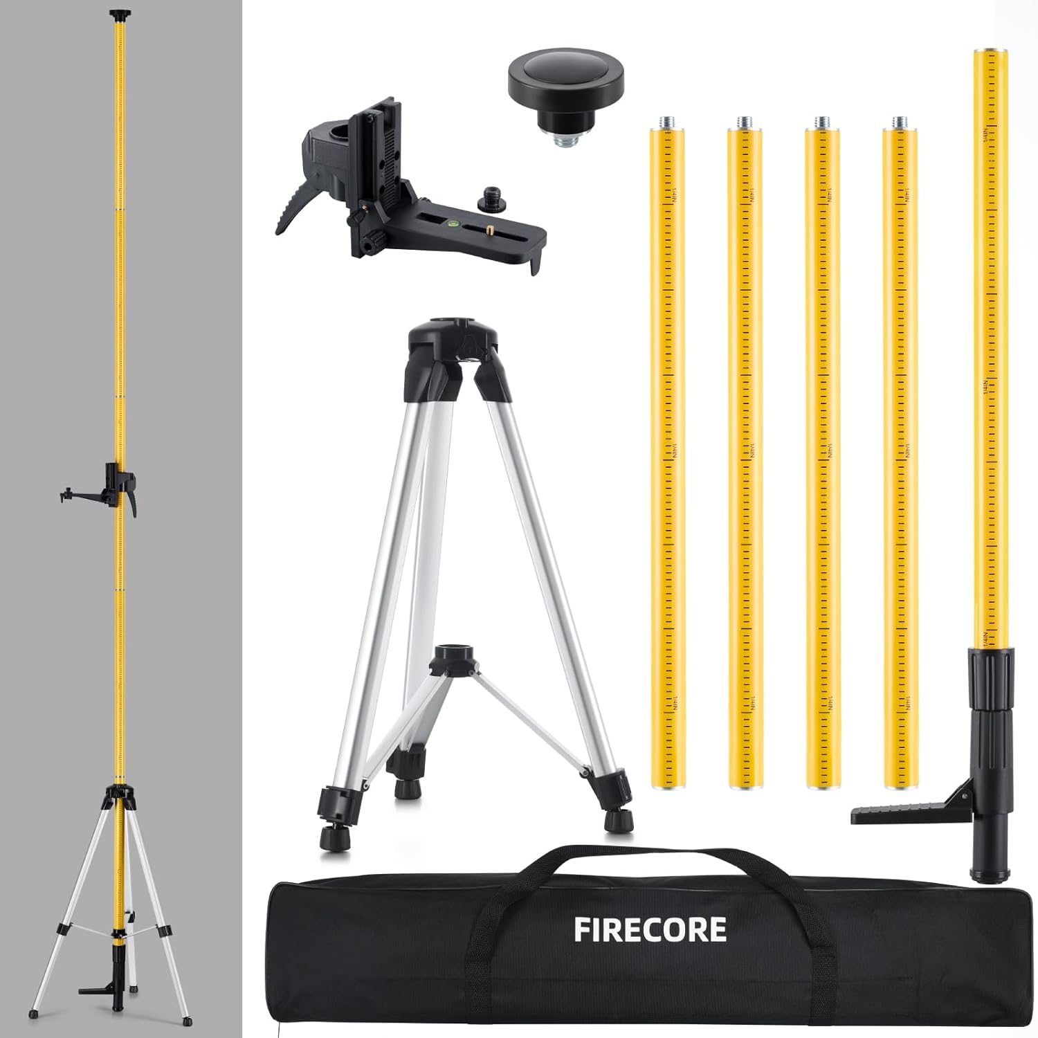 Firecore FLP370C- 12 Ft./3.7M Laser Level Pole with Tripod